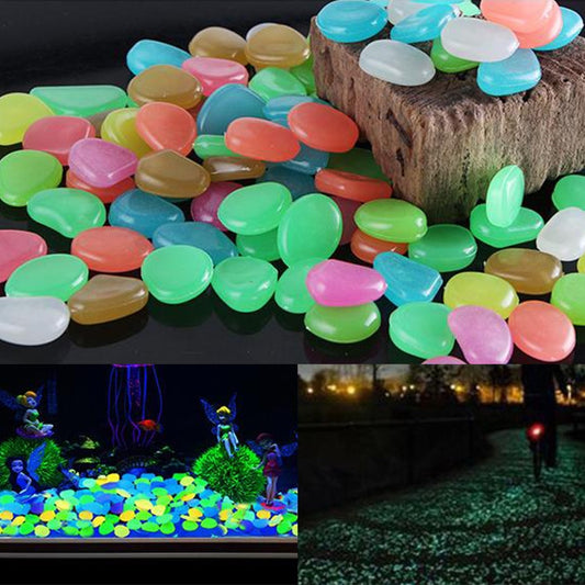 10Pcs Luminous Landscaping Ornament Fish Tank Pebble
