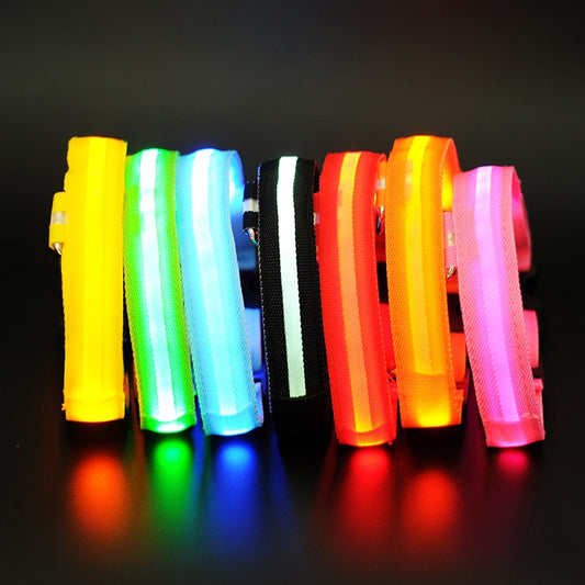 7 Colors Flashing LED Lights Dog Collars