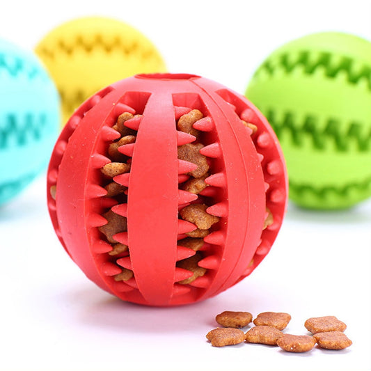 Dog Interactive Chewing Rubber Ball for Tooth Cleaning