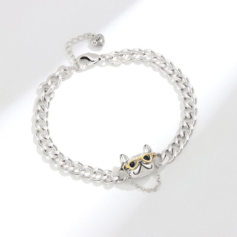 Unisex Jewellery Dog Head Bracelet 925 Silver Jewellery