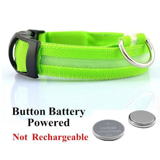 Adjustable LED Glowing Collar Rechargeable or Battery