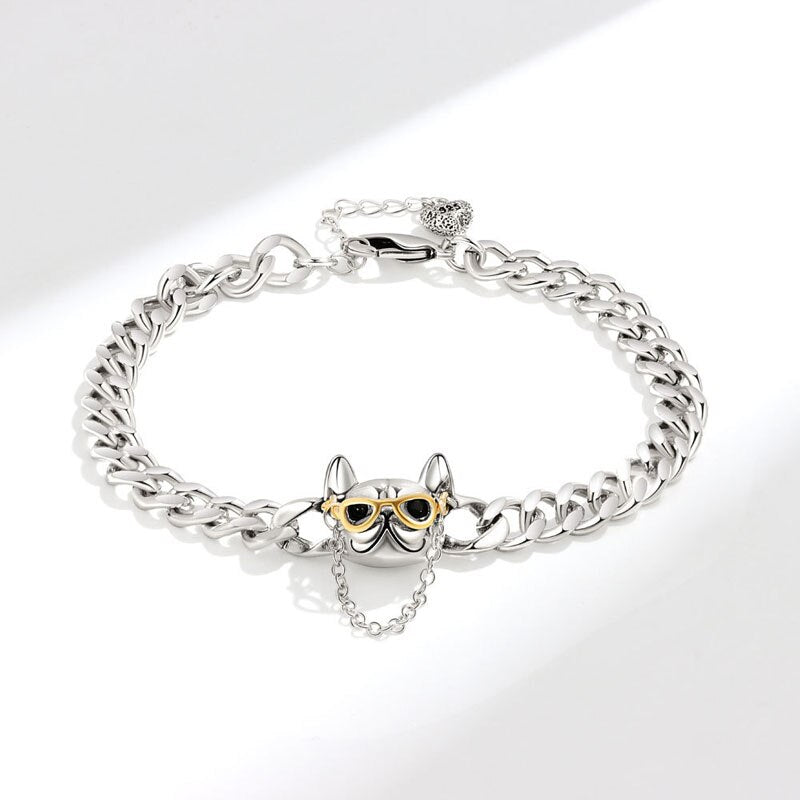Unisex Jewellery Dog Head Bracelet 925 Silver Jewellery